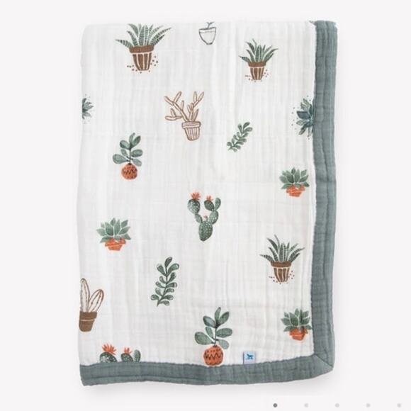 Little Unicorn Cotton Muslin Quilt in the Prickle Pots Design Cactus Western - Picture 1 of 8